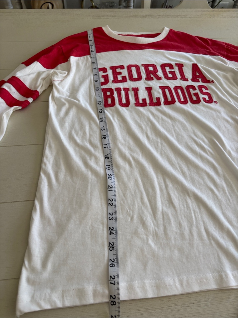 Pressbox White and Red Georgia Bulldogs Long-Sleeve Jersey - Picture 7 of 11
